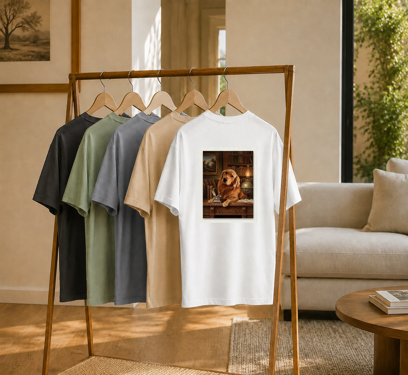The Library Portrait T-Shirt